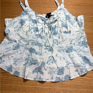 Torrid Blue and Cream Camisole Top